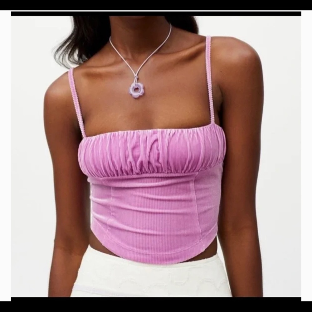 NWT urban outfitters purple velvet crop top